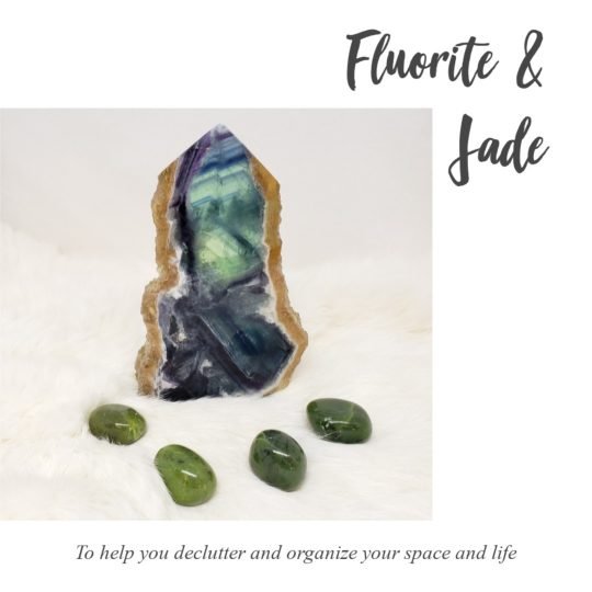 fluorite and jade to organizing with gemstones